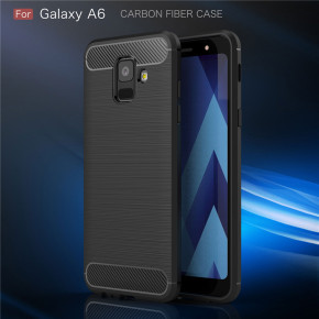 Силиконов гръб ТПУ Карбон за Samsung Galaxy A6 2018 A600F черен